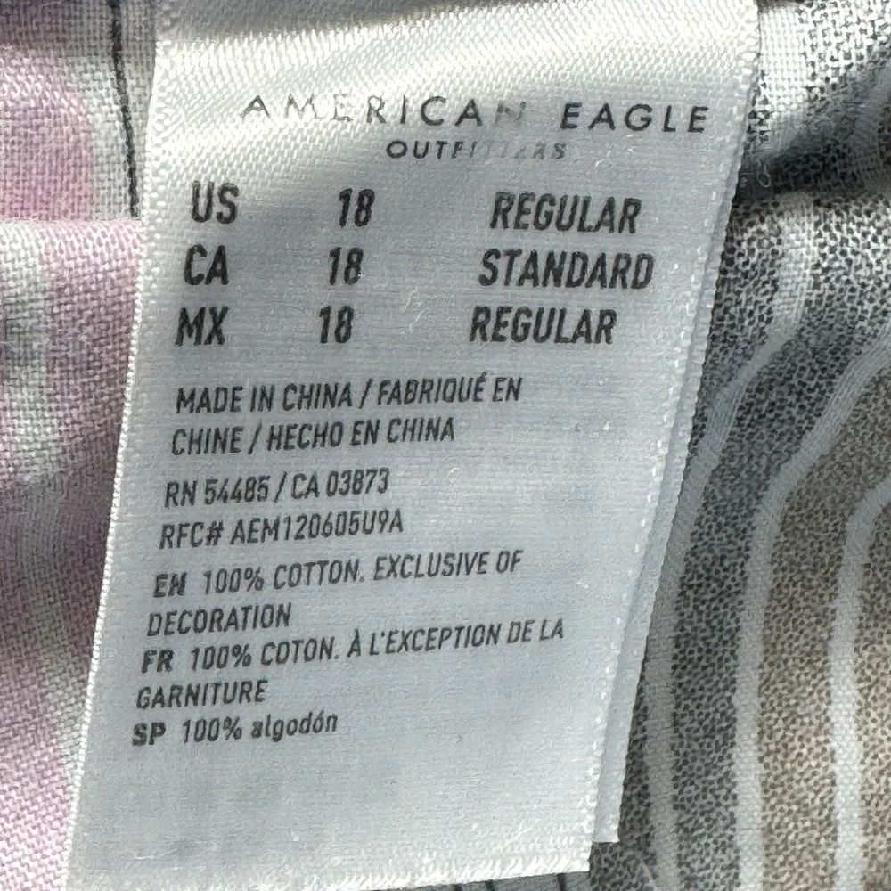 American Eagle Jeans 90s Straight Pride Rainbow‎ 18R Distressed High Rise NWT
